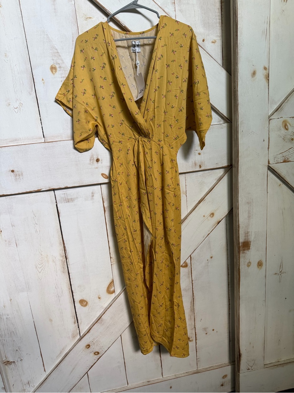 Women’s Mustard Floral Wrap Dress 0333